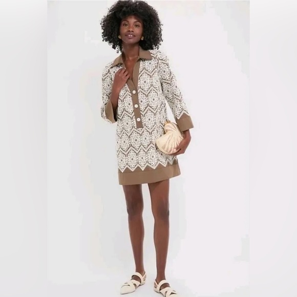 Tuckernuck Mocha Mousse Lace Collier Dress – Size Small - EUC - Picture 4 of 13